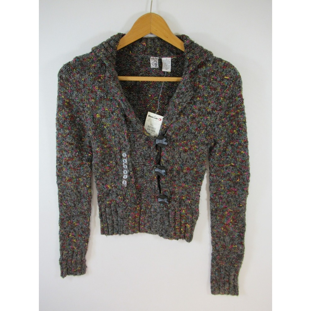 NEW Vintage Y2K BKE Buckle Fitted Sweater Junior Small V-neck Multicolor